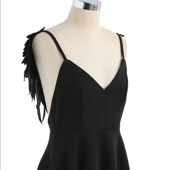 Angel wings black mini dress - Picture 6 of 11
